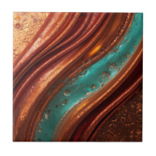 Elegant Rich Copper Patina Metallic gold Tile