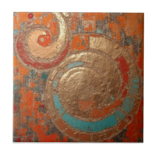 Elegant Rich Copper Patina Metallic gold  Tile