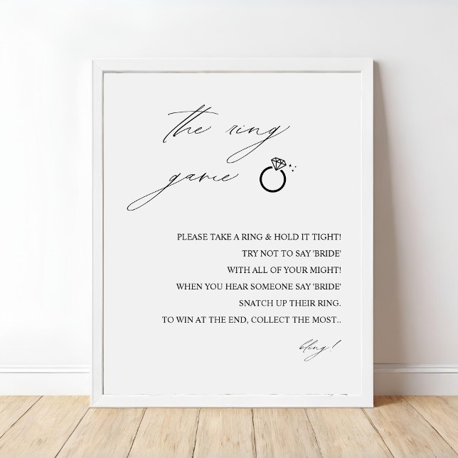 Elegant Ring Game Bridal Shower Game Sign (Creator Uploaded)