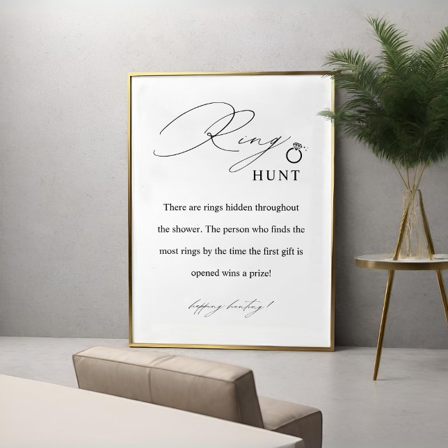 Elegant Ring Hunt Game Bridal Shower Game Sign (Creator Uploaded)