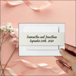 Elegant Ring of Flowers Water Colour  Invitation Belly Band