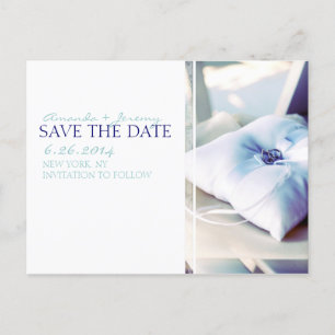Elegant Ring Pillow Save the Date Announcement Postcard