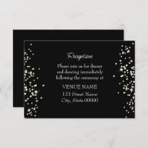 Elegant Rings Rhinestones Wedding Reception Card