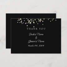 Elegant Rings Rhinestones Wedding Thank You Card