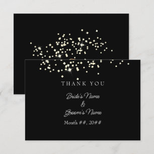 Elegant Rings Rhinestones Wedding Thank You Card