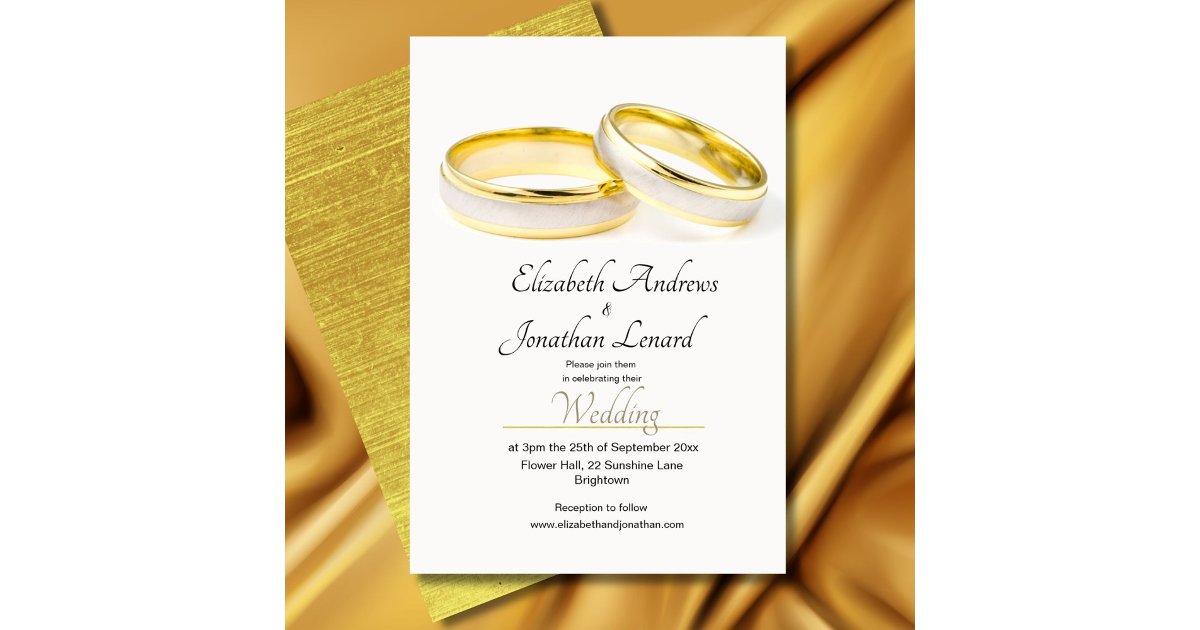 Wedding Invitations With Rings Elegant Rings Simple Wedding Invitation | Zazzle