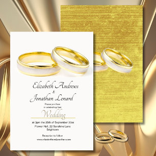 Elegant Rings Simple Wedding Invitation