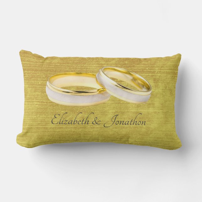 Elegant Rings Simple Wedding  Lumbar Cushion (Front)
