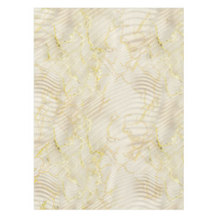 Elegant Ripple Cream & Gold  Tablecloth