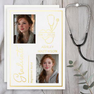 Elegant RN 2026 Nursing Grad Photo Announcement