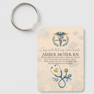 Elegant RN Graduation Tribute Key Ring