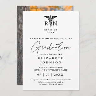 Elegant RN Nursing Graduation Photo Announcement