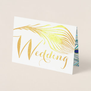 Elegant Roaring 20s Gatsby Boho Peacock Wedding Foil Card