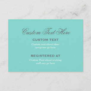 Elegant Robins Egg Blue Wedding Registry Enclosure Card