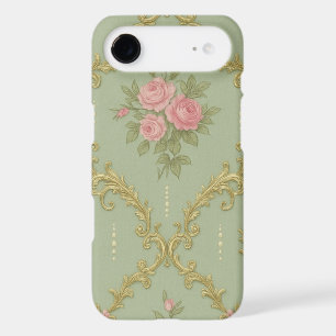 Elegant Rococo Floral Pattern in Soft Pastels