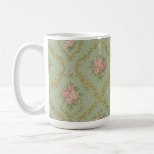 Elegant Rococo Floral Pattern in Soft Pastels Coffee Mug