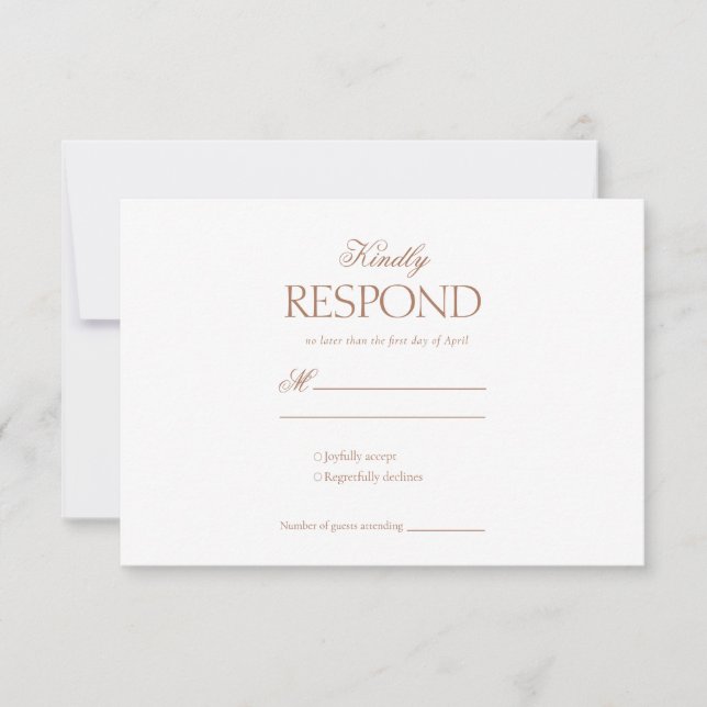 Elegant Rococo floral Wedding RSVP Card (Front)