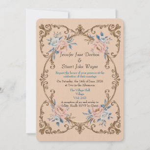 Elegant Rococo-Style Wedding Invitation
