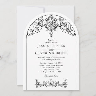 Elegant Rococo Vintage Wedding Invitation