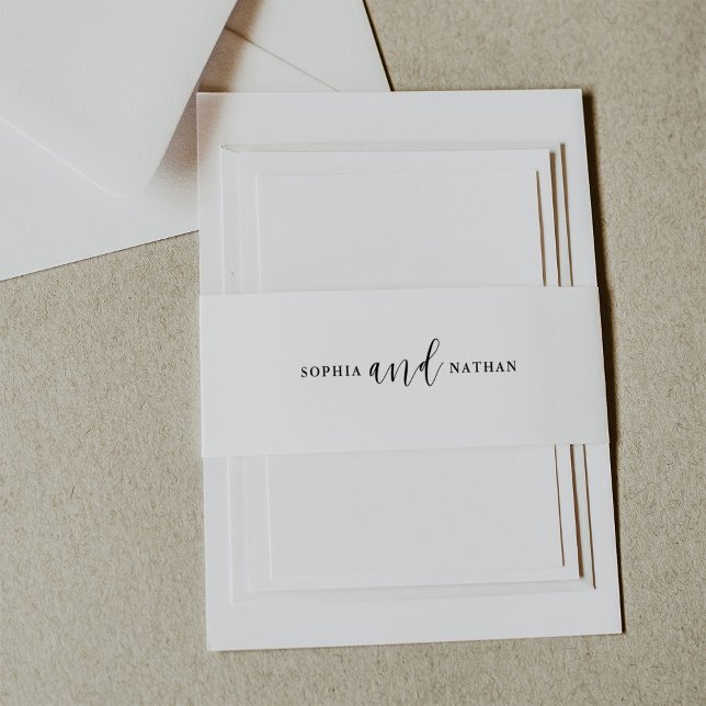 Elegant Romance | Black and White Invitation Belly Band (Creator Uploaded)