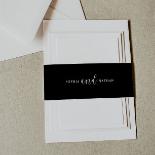 Elegant Romance   Black Invitation Belly Band