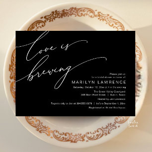 Elegant Romance Bridal Shower Black White Brewery Invitation
