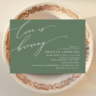 Elegant Romance Bridal Shower Sage Green Brewery Invitation