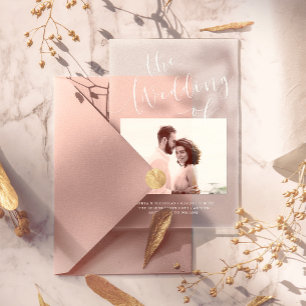 Elegant Romance   Minimalist Photo Wedding Acrylic Invitations