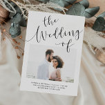 Elegant Romance | Minimalist Two Photo Wedding Invitation<br><div class="desc">These beautiful black and white wedding invitations feature romantic,  modern calligraphy and two of your favourite personal photos for a simple,  minimalist look that is still completely stylish.</div>