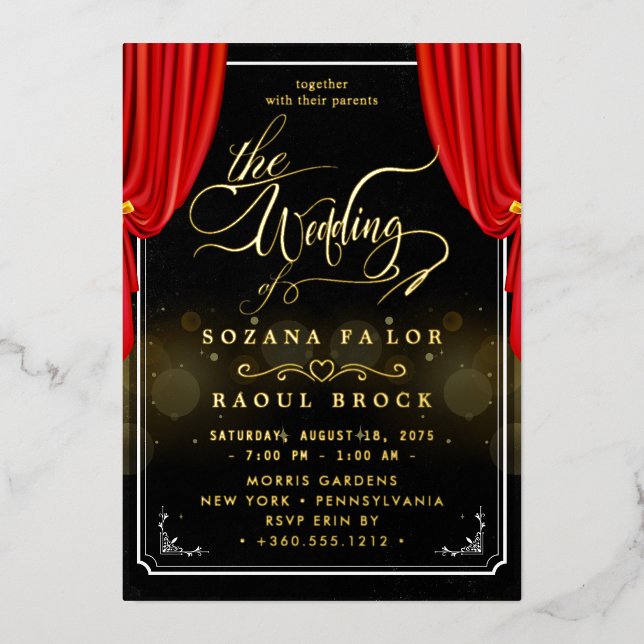 Elegant Romance | Rose Gold Foil  Wedding (Front)