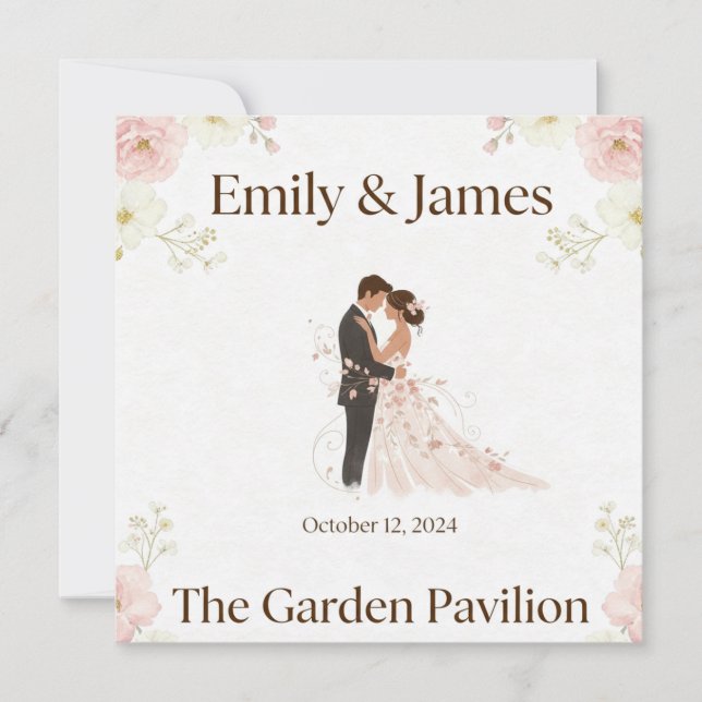 Elegant Romance Wedding Invitation (Front)
