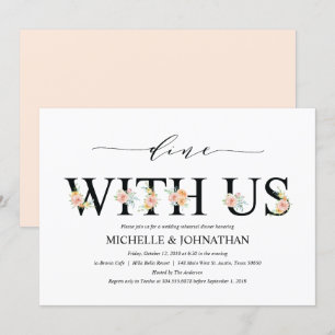 Elegant Romance Wedding Rehearsal Dinner Invites