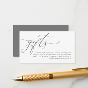 Elegant Romantic, A note on gifts, Money Cash Enclosure Card