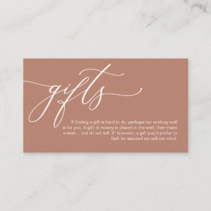 Elegant Romantic, A note on gifts, Money Cash Enclosure Card