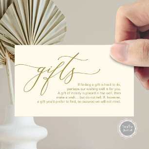 Elegant Romantic, A note on gifts, Money Cash Enclosure Card