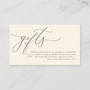 Elegant Romantic, A note on gifts, Money Cash Enclosure Card