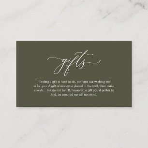 Elegant Romantic, A note on gifts, Olive Green Enclosure Card