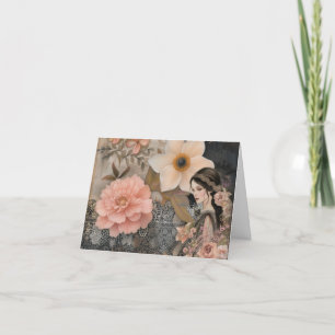 Elegant Romantic Abstract Art Blank Note Card