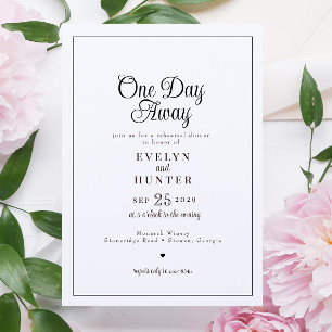 Elegant Romantic Black & White Rehearsal Dinner Invitation