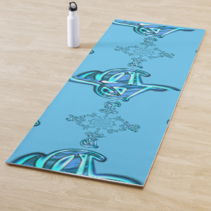 Elegant Romantic Blue Edgy Fashion Pattern Art Yoga Mat