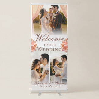 Elegant Romantic Blush Floral Wedding Welcome Sign