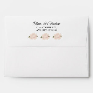 Elegant Romantic Blush Pink Floral Blossom Wedding Envelope
