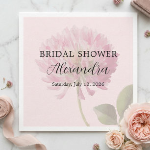Elegant Romantic Blush Pink Floral Bridal Shower Napkin