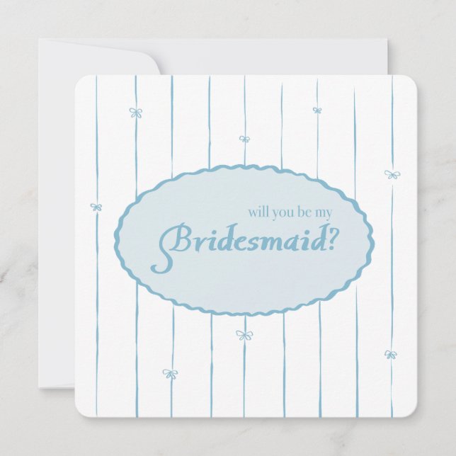 Elegant Romantic Bridal Card | Bridesmaid (Front)