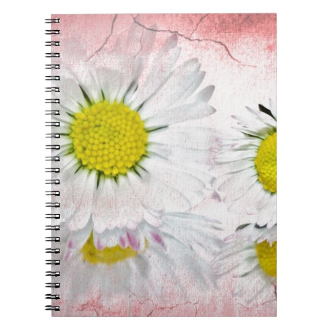 Elegant Romantic Bridal Shower Daisies Wedding Notebook (Front)