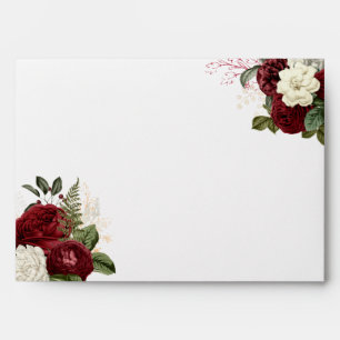 Elegant Romantic Burgundy Floral Invitation Envelope