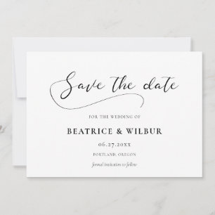 Elegant romantic calligraphy save the date