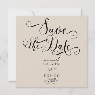 Elegant Romantic Calligraphy Script  Save The Date
