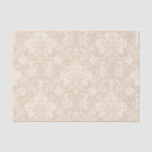 Elegant Romantic Chic Floral Damask-Cream Tissue Paper