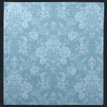 Elegant Romantic Chic Floral Damask-Pastel Blue Napkin<br><div class="desc">Elegant vintage-inspired floral damask design featuring chic monochrome light-on-dark pastel blue flowers,  leafy scrolls and swags of delicate lacy ribbons. This pattern is seamless and can be scaled up or down.</div>